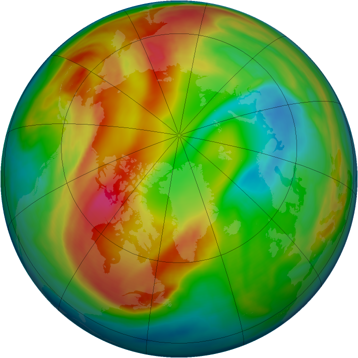Arctic ozone map for 11 February 2008